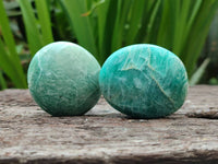 Polished Amazonite Palm Stones x 24 From Madagascar