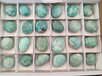 Polished Amazonite Palm Stones x 24 From Madagascar