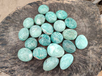 Polished Amazonite Palm Stones x 24 From Madagascar