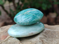 Polished Amazonite Palm Stones x 24 From Madagascar