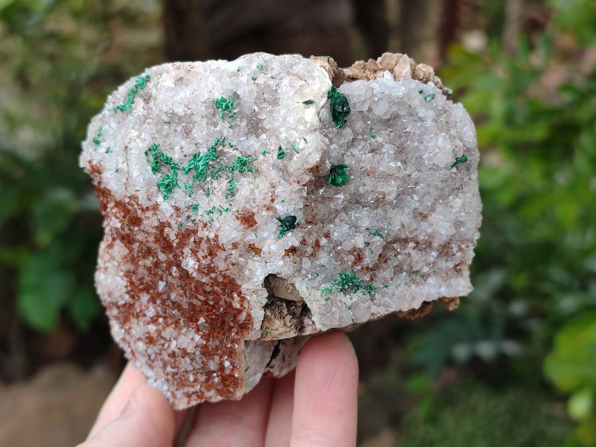 Natural Crystalline Ball Malachite and Quartz On Dolomite Matrix Specimens x 3 From Mindingi Mine, Kambove, Congo - Toprock Gemstones and Minerals 