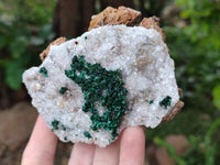 Natural Crystalline Ball Malachite and Quartz On Dolomite Matrix Specimens x 3 From Mindingi Mine, Kambove, Congo