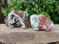 Natural Crystalline Ball Malachite and Quartz On Dolomite Matrix Specimens x 3 From Mindingi Mine, Kambove, Congo