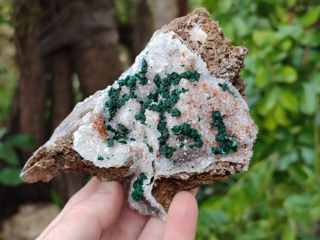 Natural Crystalline Ball Malachite and Quartz On Dolomite Matrix Specimens x 3 From Mindingi Mine, Kambove, Congo - Toprock Gemstones and Minerals 