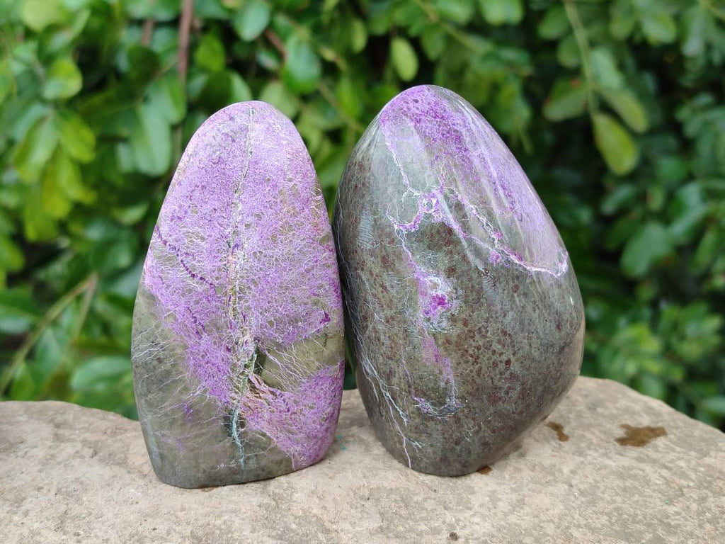 Polished Stichtite Standing Free Forms x 6 From Barberton, South Africa - Toprock Gemstones and Minerals 