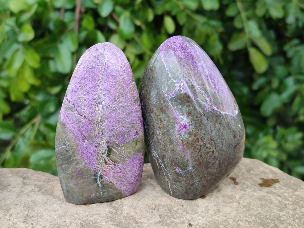 Polished Stichtite Standing Free Forms x 6 From Barberton, South Africa - Toprock Gemstones and Minerals 