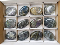 Polished Purple Flash Labradorite Galets x 12 From Tulear, Madagascar