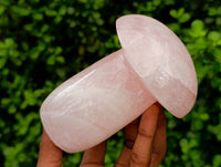 Polished Rose Quartz Mushrooms x 3 From Madagascar