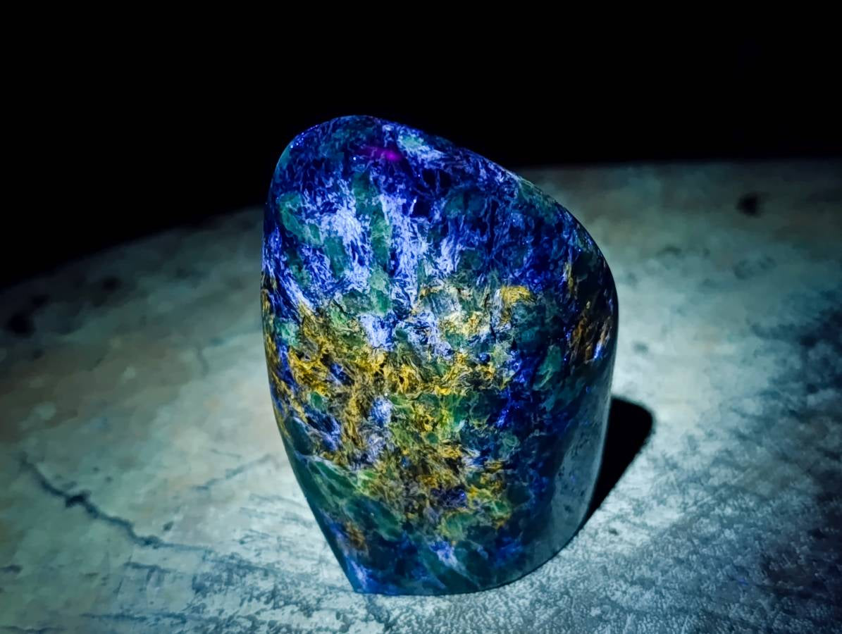 Polished Emerald Mica 'Mutokolite' Standing Free Forms x 4 From Mutoko, Zimbabwe - Toprock Gemstones and Minerals 