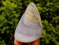 Polished Blue Lace Agate Standing Free Forms x 7 From Nsanje, Malawi