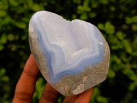 Polished Blue Lace Agate Standing Free Forms x 7 From Nsanje, Malawi