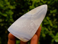 Polished Blue Lace Agate Standing Free Forms x 7 From Nsanje, Malawi