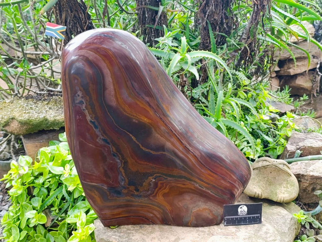 Polished XXL Banded Iron Stone Standing Free Form x 1 From South Africa - Toprock Gemstones and Minerals 