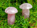 Polished Rose Quartz Mushrooms x 3 From Madagascar - Toprock Gemstones and Minerals 