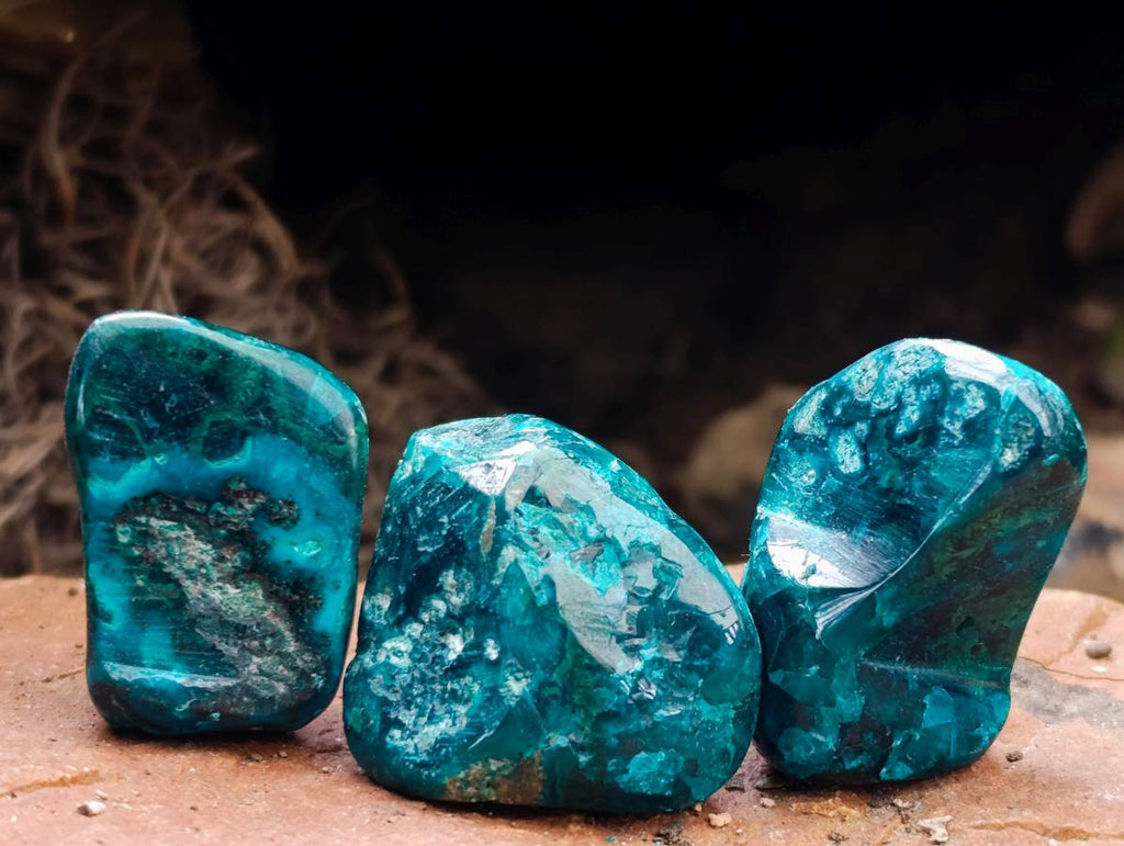 Polished Dioptase Free Forms x 26 From Likasi, Congo - Toprock Gemstones and Minerals 