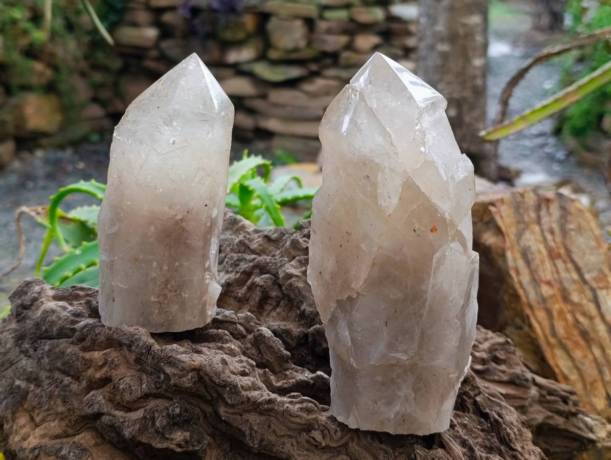 Polished Arcadian Large Smokey Quartz Crystals x 2 From Angola - Toprock Gemstones and Minerals 