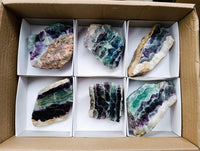 Polished On One Side Watermelon Fluorite Slices x 6 From Uis, Namibia