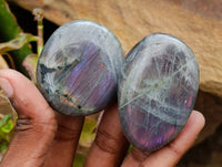 Polished Purple Flash Labradorite Galets x 24 From Tulear, Madagascar