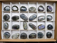 Polished Purple Flash Labradorite Galets x 24 From Tulear, Madagascar