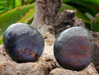 Polished Purple Flash Labradorite Galets x 24 From Tulear, Madagascar