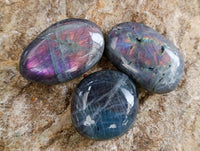 Polished Purple Flash Labradorite Galets x 24 From Tulear, Madagascar