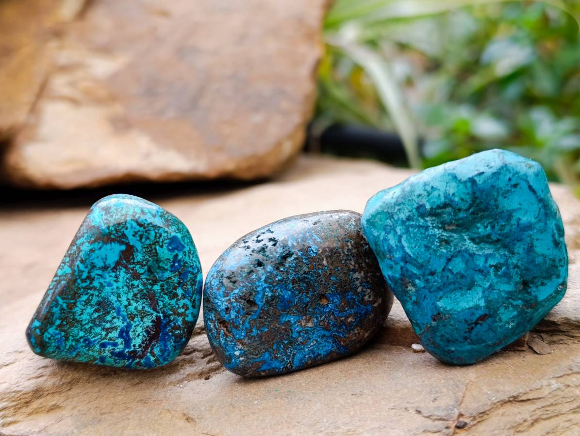 Polished Shattuckite Free Forms x 20 From Congo - Toprock Gemstones and Minerals 