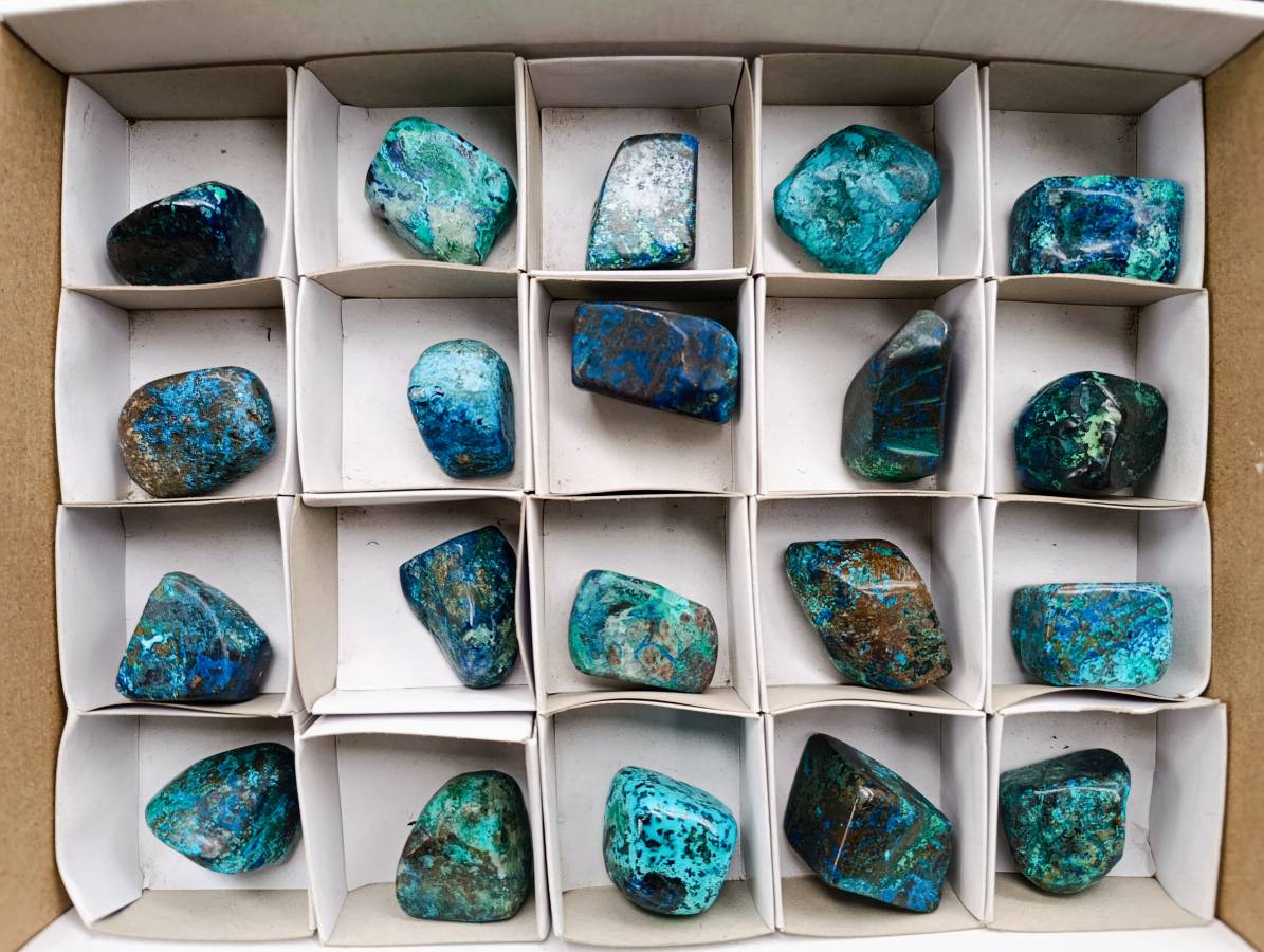 Polished Shattuckite Free Forms x 20 From Congo - Toprock Gemstones and Minerals 