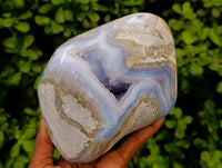 Polished Blue Lace Agate Standing Free Form x 1 From Nsanje, Malawi