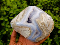 Polished Blue Lace Agate Standing Free Form x 1 From Nsanje, Malawi