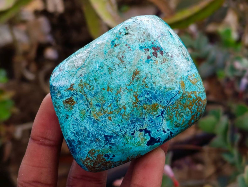 Polished Shattuckite, Malachite and Bornite Free Forms x 4 From Kaokoveld, Namibia - Toprock Gemstones and Minerals 