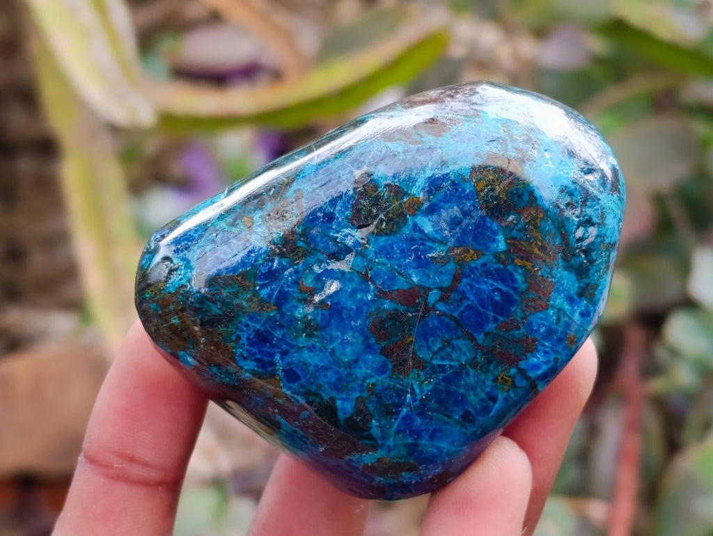 Polished Shattuckite, Malachite and Bornite Free Forms x 4 From Kaokoveld, Namibia - Toprock Gemstones and Minerals 