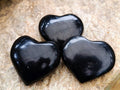 Polished Black Basalt Hearts x 12 From Madagascar - Toprock Gemstones and Minerals 