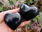 Polished Black Basalt Hearts x 12 From Madagascar - Toprock Gemstones and Minerals 