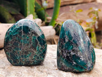Polished Emerald Mica 'Mutokolite' Standing Free Forms x 6 From Mutoko, Zimbabwe