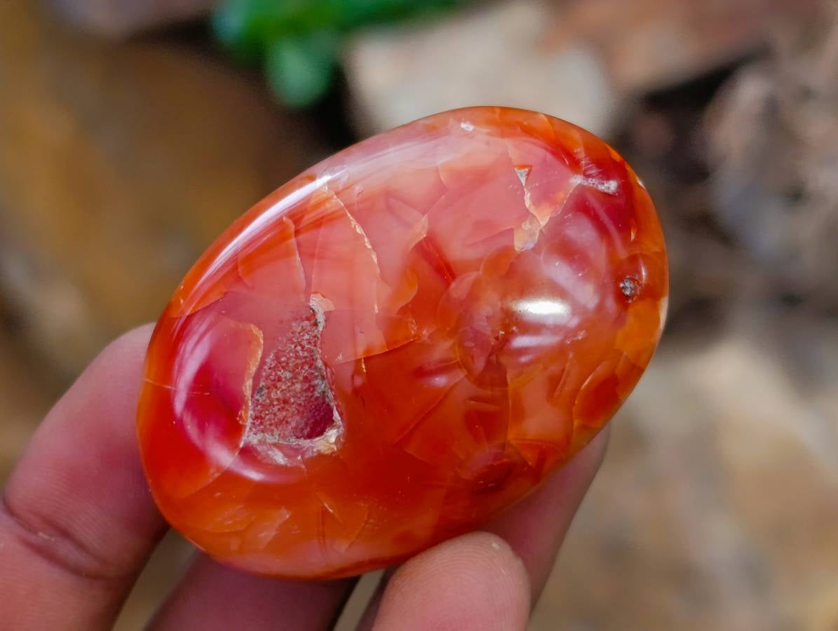Polished Carnelian Agate Gemstone Galets x 35 From Madagascar - Toprock Gemstones and Minerals 