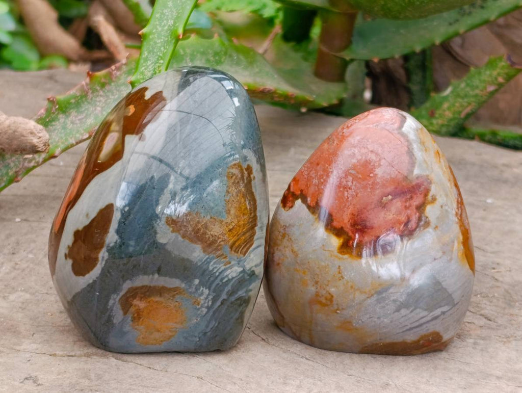 Polished Polychrome Jasper Standing Free Forms x 6 From NW Coast, Madagascar - Toprock Gemstones and Minerals 