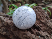Polished Lightning Strike Howlite Spheres x 4 From Zimbabwe
