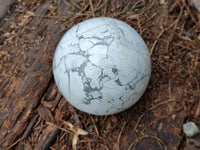 Polished Lightning Strike Howlite Spheres x 4 From Zimbabwe