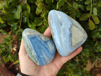 Polished Blue Lace Agate Free Forms x 3 From Nsanje, Malawi