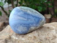 Polished Blue Lace Agate Free Forms x 3 From Nsanje, Malawi