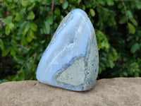 Polished Blue Lace Agate Free Forms x 3 From Nsanje, Malawi