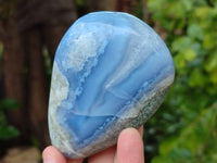 Polished Blue Lace Agate Free Forms x 3 From Nsanje, Malawi