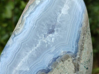 Polished Blue Lace Agate Free Forms x 3 From Nsanje, Malawi