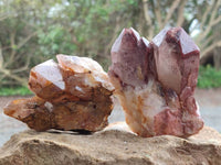 Natural Red Hematoid Quartz Crystal Clusters x 6 From Karoi, Zimbabwe