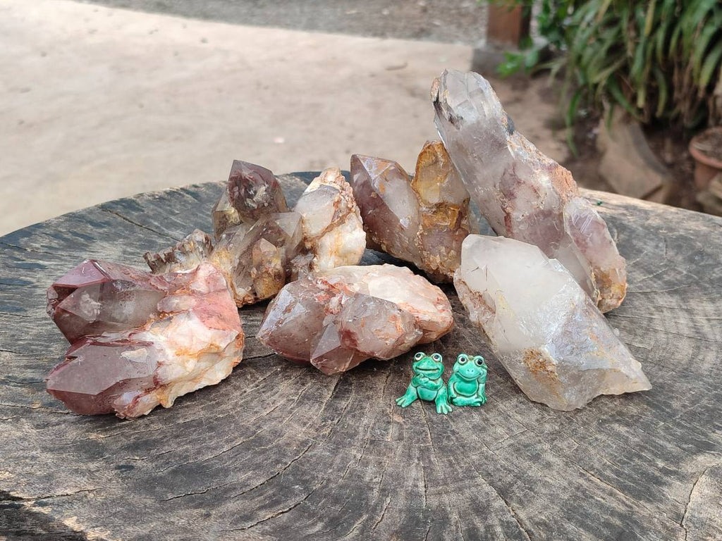 Natural Red Hematoid Quartz Crystal Clusters x 6 From Karoi, Zimbabwe - Toprock Gemstones and Minerals 