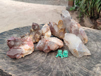 Natural Red Hematoid Quartz Crystal Clusters x 6 From Karoi, Zimbabwe
