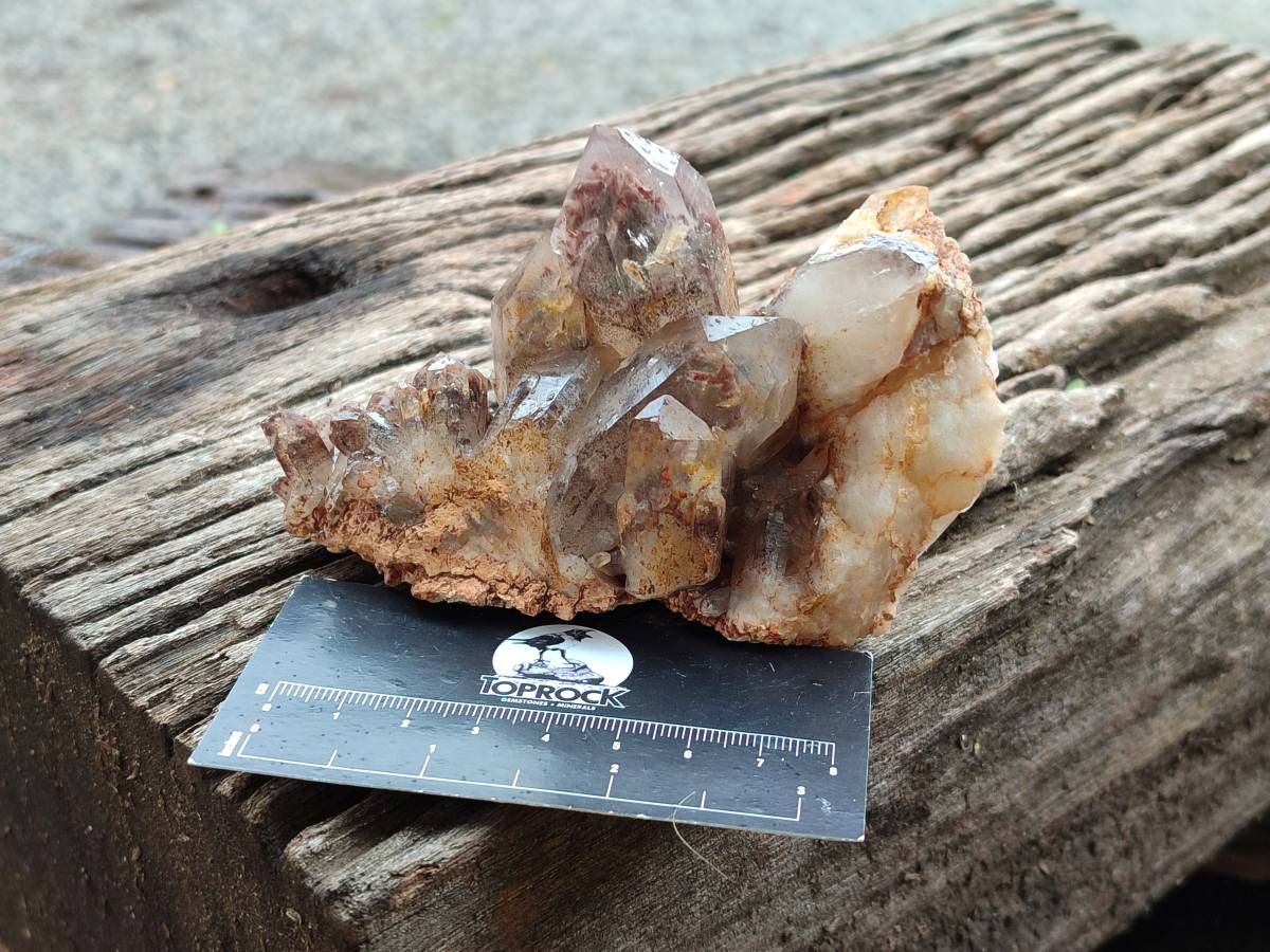Natural Red Hematoid Quartz Crystal Clusters x 6 From Karoi, Zimbabwe - Toprock Gemstones and Minerals 