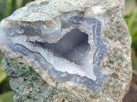 Natural Blue Lace Agate Geode Specimens x 6 From Nsanje, Malawi