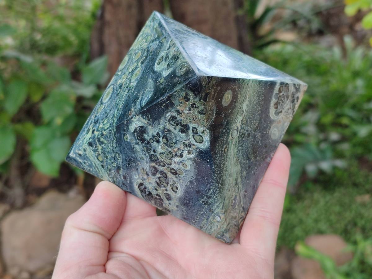 Polished Stromatolite Pyramids x 3 From Katsepy, Madagascar - Toprock Gemstones and Minerals 