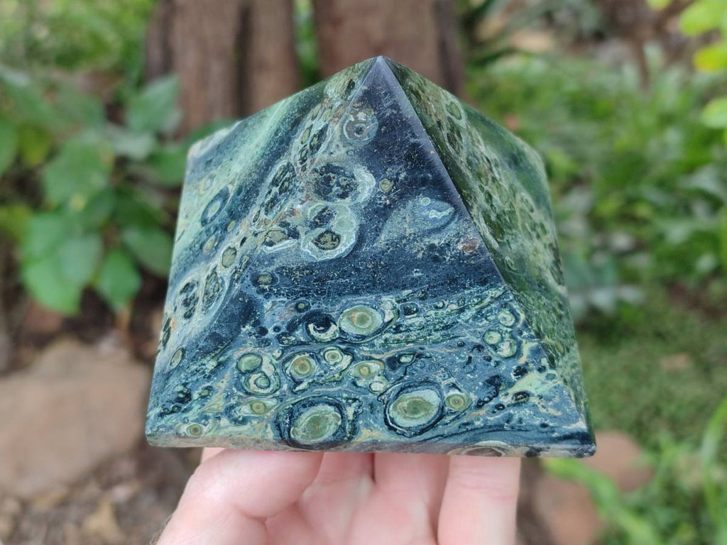 Polished Stromatolite Pyramids x 3 From Katsepy, Madagascar - Toprock Gemstones and Minerals 